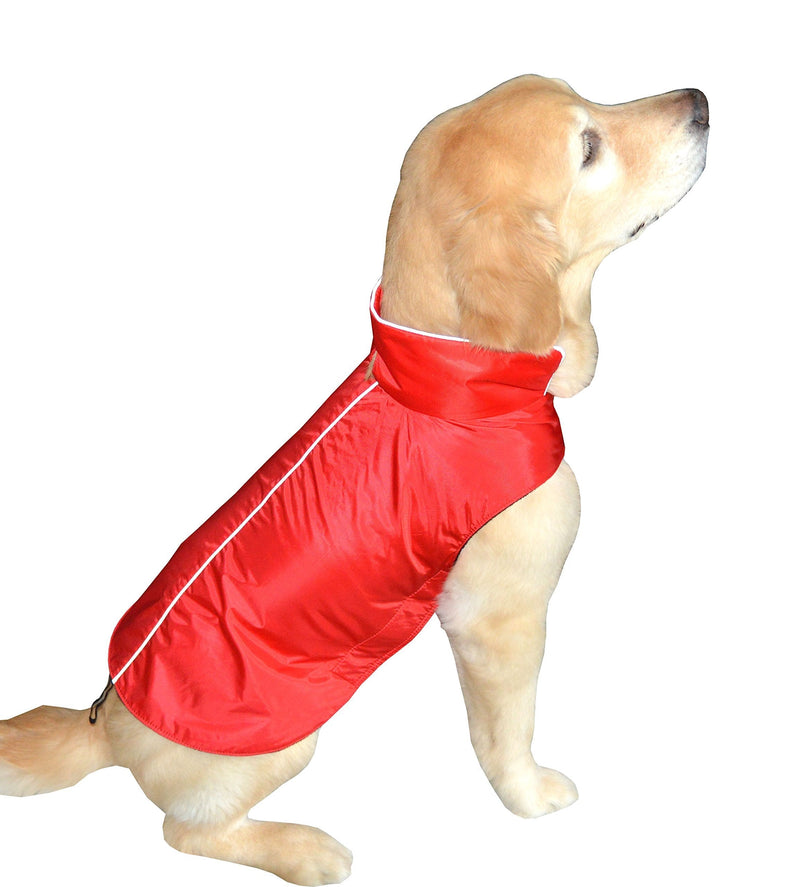 Water Resistant Dog Jacket, Fleece Lined, Warm, Dog Accessory, for Small, Medium & Large Pet Dogs Red - PawsPlanet Australia