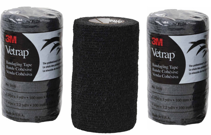 3M VetRap Bandaging Tape 4" Wide (Black, 3 Rolls) - PawsPlanet Australia