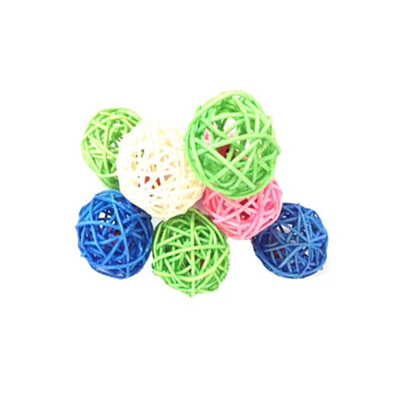 [Australia] - emours Kitten Puppy Pet Weave Rattan Bamboo Ball Toys Squeaking Interactive Scratch Catch Crazy Cat Toys, 12 Pack, Vary Colors 