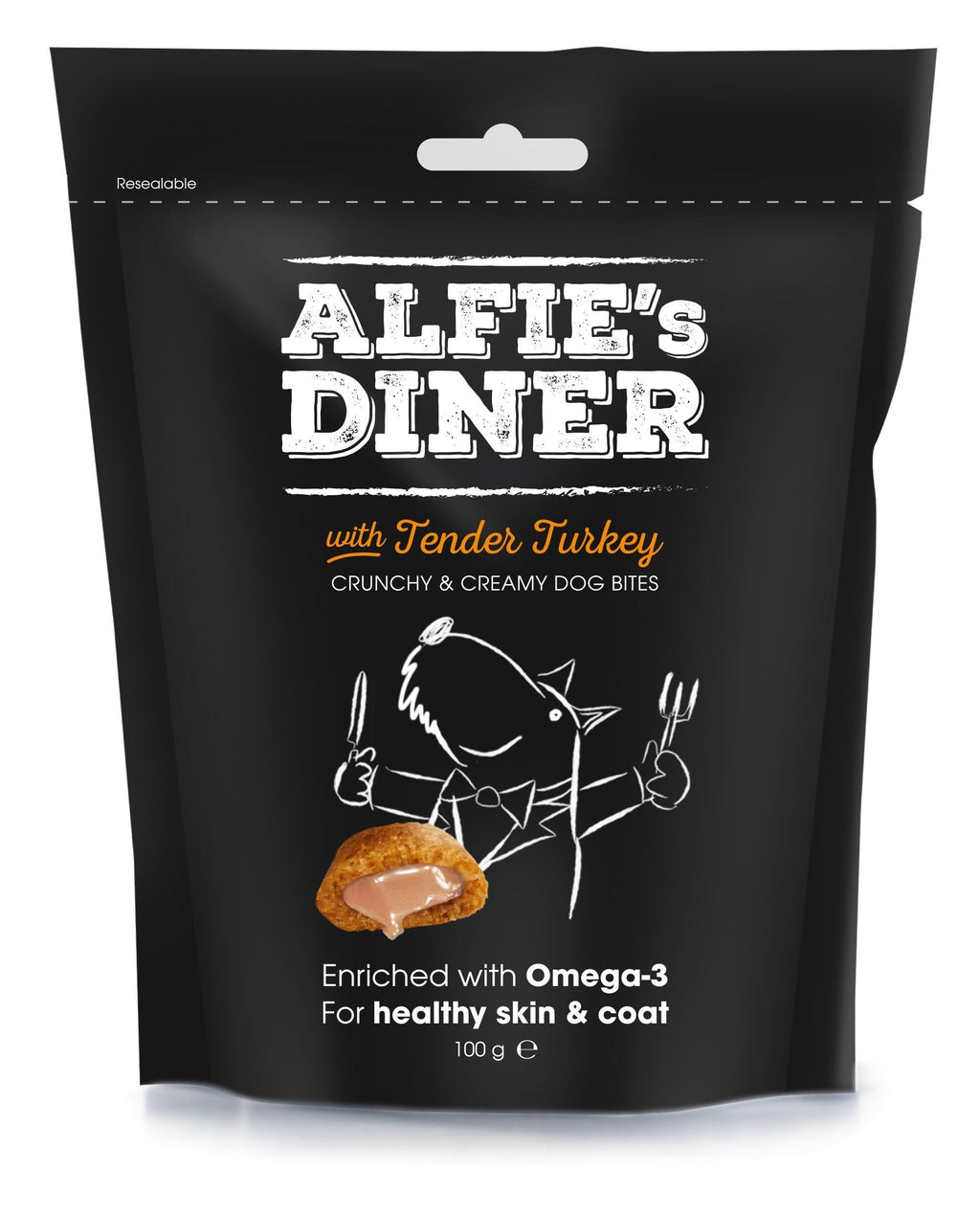 Mark & Chappell Alfies Diner Dog Bites Turkey - PawsPlanet Australia