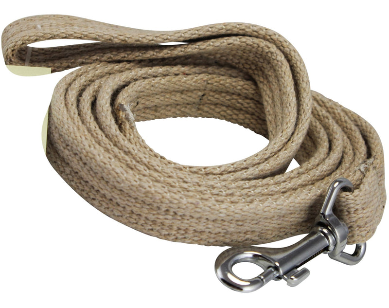 [Australia] - Dog Leash 4.5ft Long Cotton Web for Training, Beige 4 Sizes Small: 5/8" Wide 