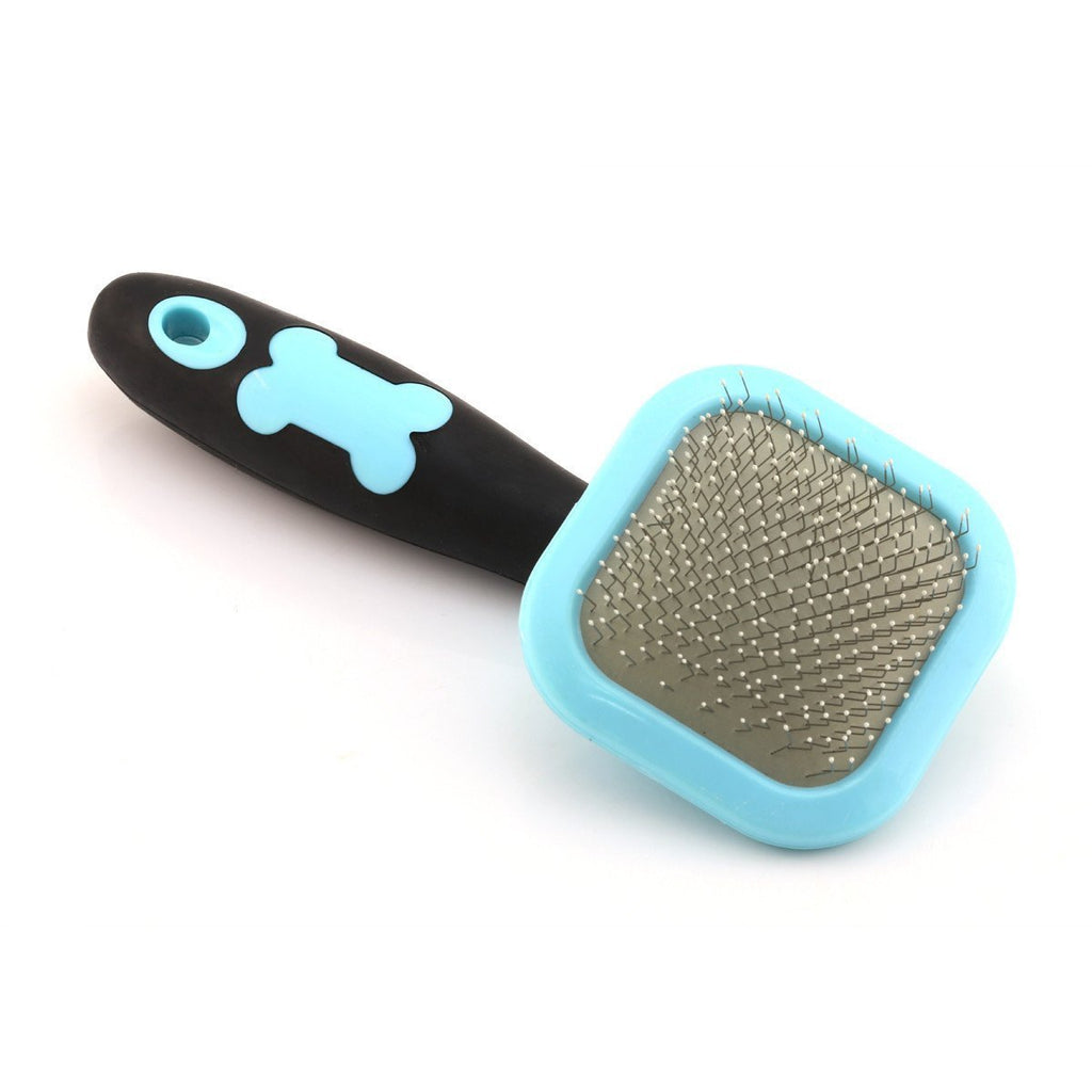 PETPAWJOY Slicker Brush for CAT Dog Massage Brush Deshedding Brush Grooming Brush for Yorkie Poodle Maltese Puppy Guinea Pig Rabbit Gently Removes Loose Undercoat and, fits Long and Short Hair Coat One Size Blue - PawsPlanet Australia