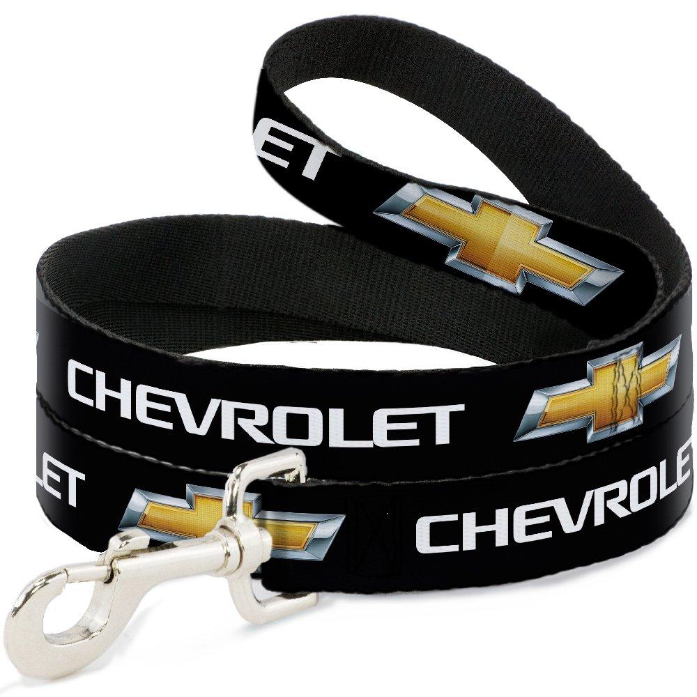 [Australia] - Dog Leash Chevrolet Bowtie Black Gold White 6' Long 0.5" Wide 4 Feet Long - 1/2" Wide 