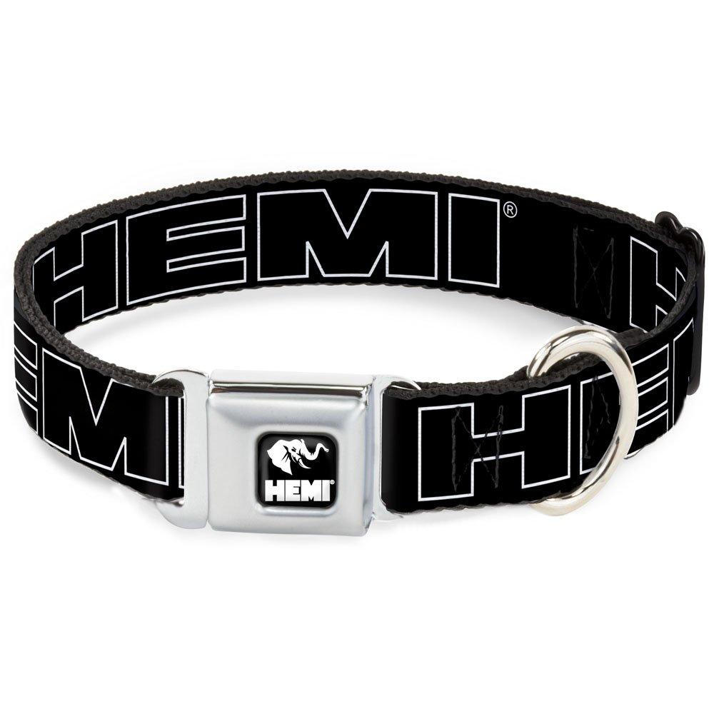 [Australia] - Buckle-Down Dog Collar Seatbelt Buckle Hemi Bold Outline Black White Available in Adjustable Sizes for Small Medium Large Dogs 1" Wide - Fits 9-15" Neck - Small 