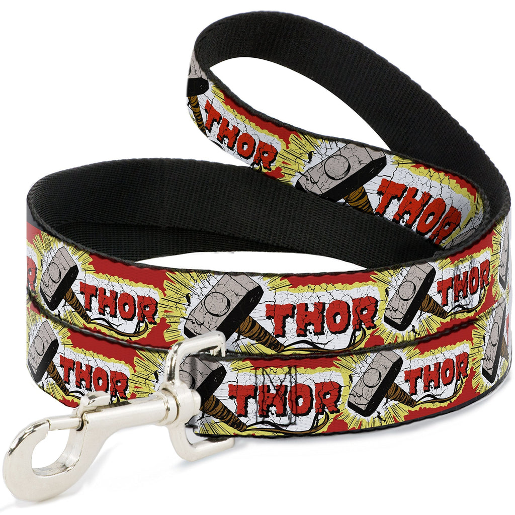 [Australia] - Buckle-Down Dog Leash Thor Hammer Red Yellow White 6 Feet Long 0.5 Inch Wide 4 Feet Long - 1.5" Wide 