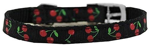 [Australia] - Mirage Pet Products Cherries Nylon Dog Collar with Classic Buckle, Size 14, Black 