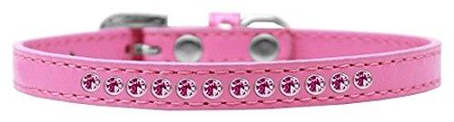 [Australia] - Mirage Pet Products Bright Pink Crystal Bright Pink Puppy Dog Collar Size 12 