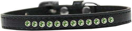 [Australia] - Mirage Pet Products Lime Green Crystal Black Puppy Dog Collar Size 16 