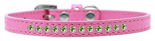 [Australia] - Mirage Pet Products Lime Green Crystal Bright Pink Puppy Dog Collar Size 12 