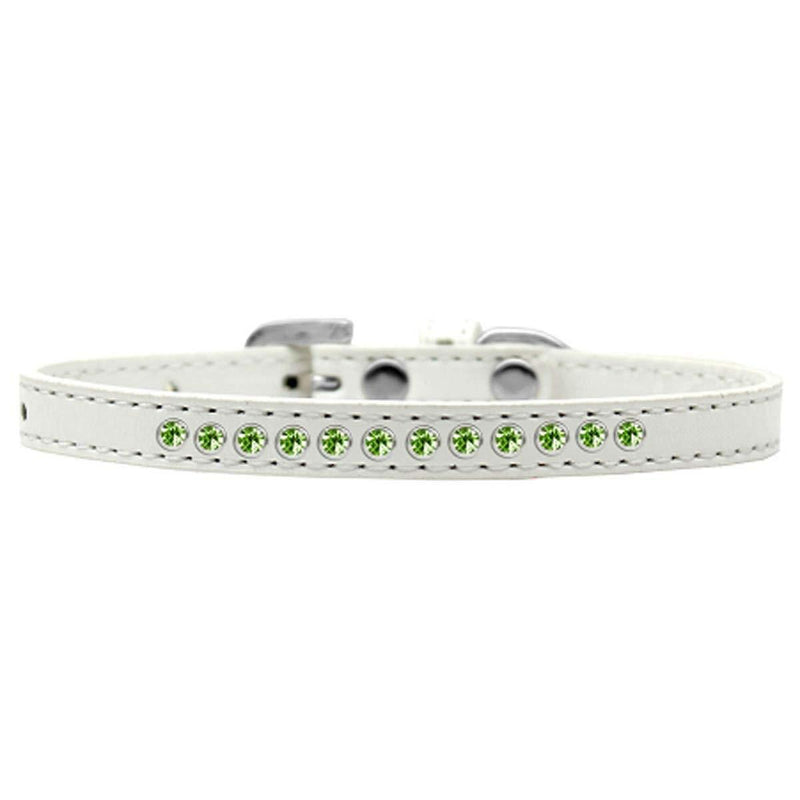 [Australia] - Mirage Pet Products Lime Green Crystal White Puppy Dog Collar Size 8 