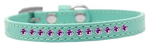 [Australia] - Mirage Pet Products Purple Crystal Aqua Puppy Dog Collar Size 12 