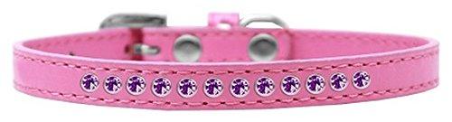 [Australia] - Mirage Pet Products Purple Crystal Bright Pink Puppy Dog Collar Size 8 