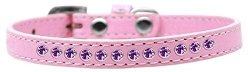 [Australia] - Mirage Pet Products Purple Crystal Light Pink Puppy Dog Collar Size 16 