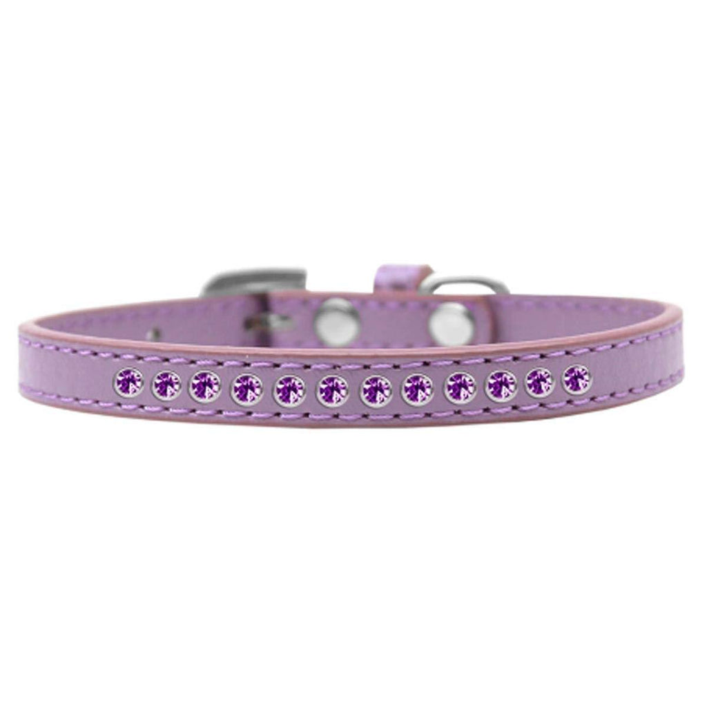 [Australia] - Mirage Pet Products Purple Crystal Lavender Puppy Dog Collar Size 8 