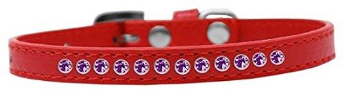 [Australia] - Mirage Pet Products Purple Crystal Red Puppy Dog Collar Size 16 