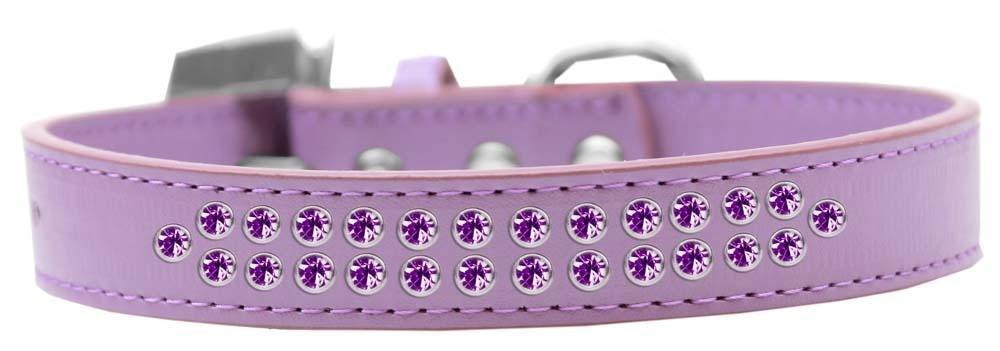 [Australia] - Mirage Pet Products Two Row Purple Crystal Lavender Dog Collar Size 20 