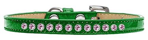 [Australia] - Mirage Pet Products Bright Pink Crystal Emerald Green Puppy Dog Ice Cream Collar Size 8 