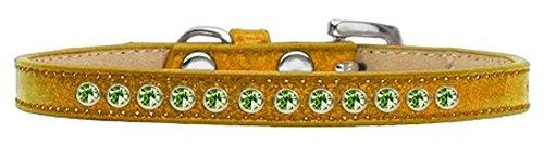 [Australia] - Mirage Pet Products Lime Green Crystal Gold Puppy Dog Ice Cream Collar Size 8 