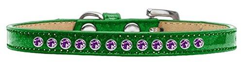 [Australia] - Mirage Pet Products Purple Crystal Emerald Green Puppy Dog Ice Cream Collar Size 14 