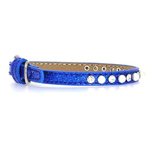 [Australia] - Mirage Pet Products Pearl and Clear Crystal Blue Puppy Dog Ice Cream Collar Size 8 