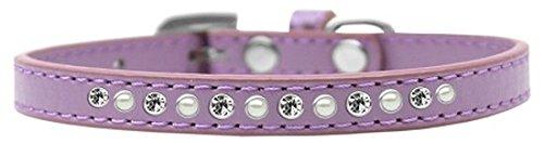 [Australia] - Mirage Pet Products Pearl and Clear Crystal Purple Puppy Dog Ice Cream Collar Size 14 