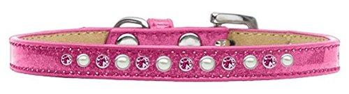 [Australia] - Mirage Pet Products Pearl and Pink Crystal Pink Puppy Dog Ice Cream Collar Size 16 