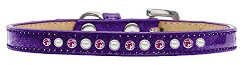 [Australia] - Mirage Pet Products Pearl and Pink Crystal Purple Puppy Dog Ice Cream Collar Size 16 