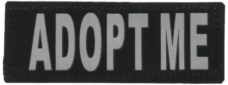 [Australia] - Dogline Adopt Me Vest Patches – Removable Adopt Me Patch 2-Pack with Reflective Printed Letters for Support Therapy Dog Vest Harness Collar or Leash Small/Medium (1.5" x 4") 