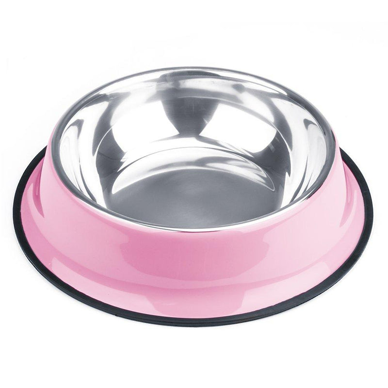 [Australia] - Weebo Pets Pink Stainless Steel No-Tip Food Bowls - Choose Your Size, 4-Ounce to 72-Ounce 72oz. Goliath 