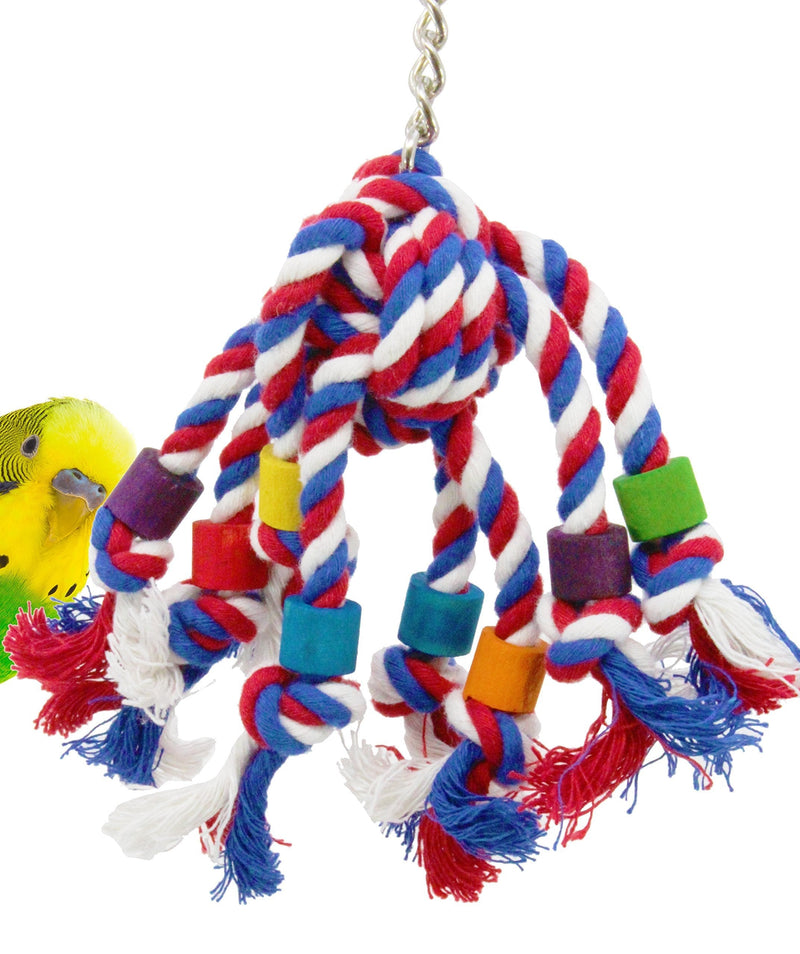 [Australia] - Bonka Bird Toys 55094 Rope Jumble Plucking Preening Bird Toy for Pet Budgie Parakeet Lovebirds Conures Small or Medium Parrots Cages 