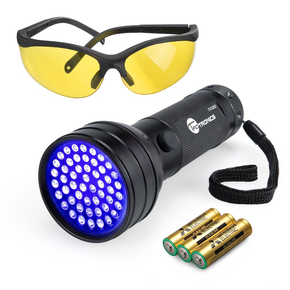 [Australia] - TaoTronics TT-FL002 Black Light, 51 LEDs Uv Blacklight Flashlights Detector for Dry Pets Urine & Stains & Bed Bug with Uv Sunglasses & 3 AAA Batteries 