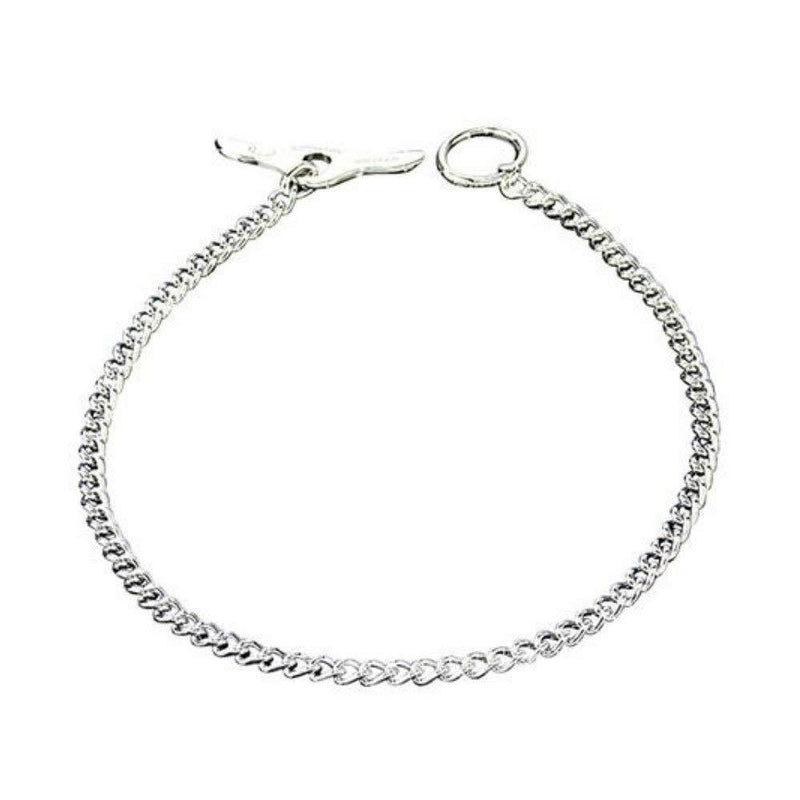 [Australia] - Herm Sprenger - Medium Choke Chain with Toggle - Professional Grade Training Collar Dog Collars Made of Chrome-Plated Steel - Perfect for Short Haired Breeds - Safe 