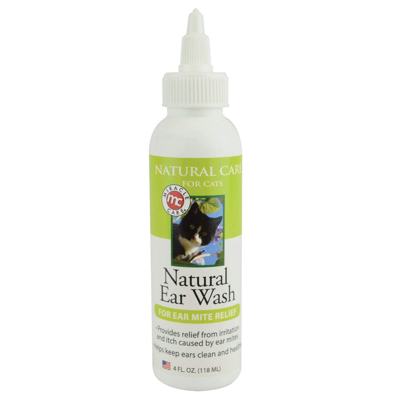 Miracle Care Natural Ear Wash for Cats, 4 oz - PawsPlanet Australia