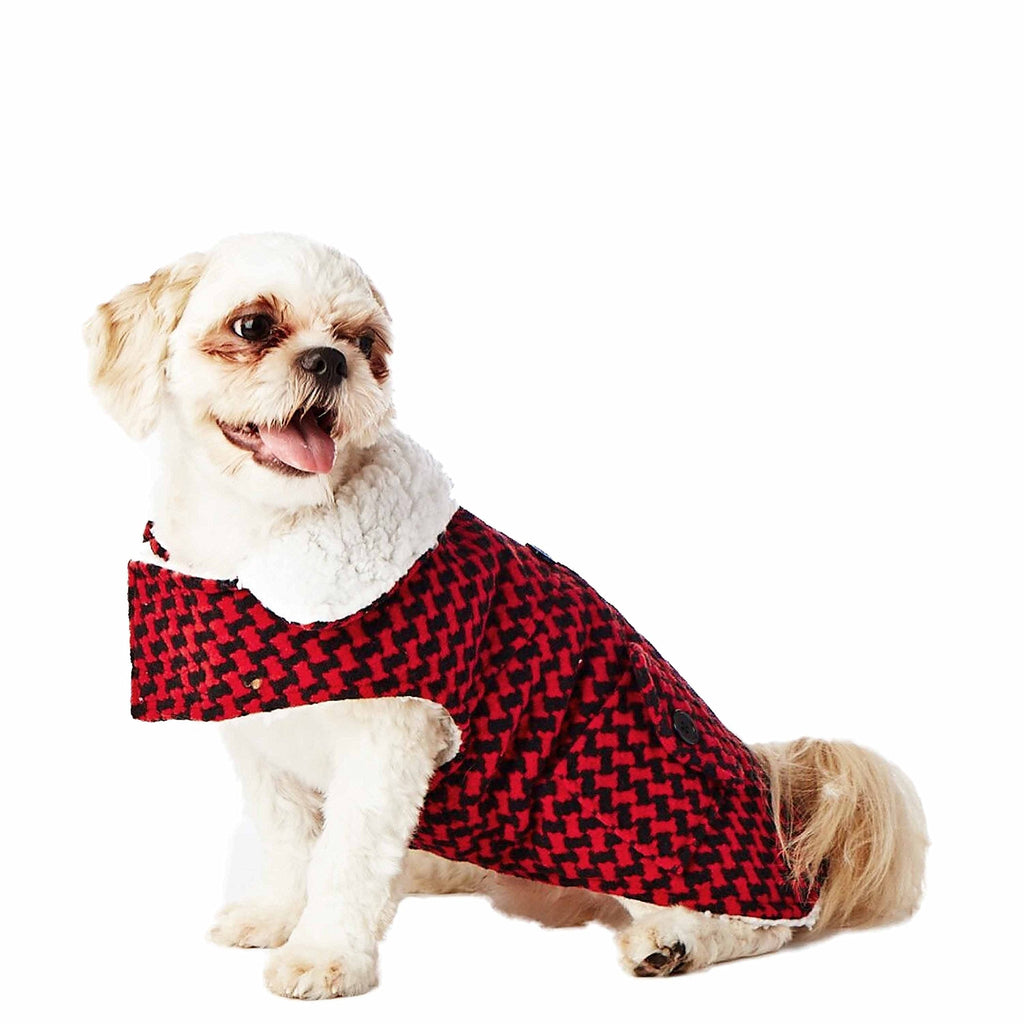 Hotel Doggy Melton Wool Like Vest Cranberry Red/Black X-Small - PawsPlanet Australia