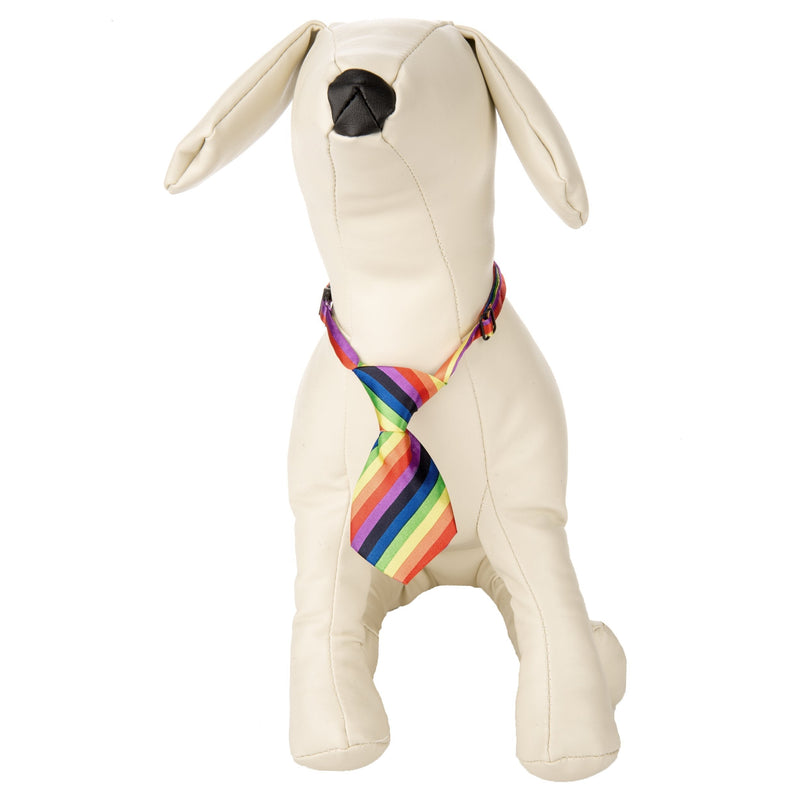 [Australia] - CueCue Pet Adjustable Neck Tie Small Rainbow Stripe 