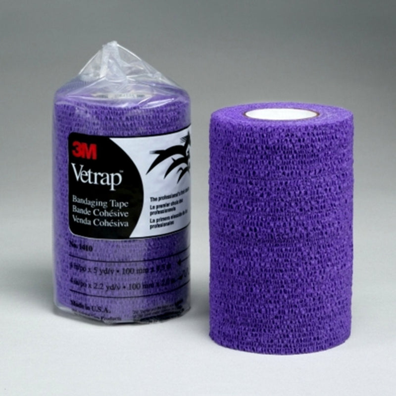 3m Vetrap 10cm x 4.5m. Pack x 4 Bandages. Cohesive Horse Wrap (Purple) - PawsPlanet Australia