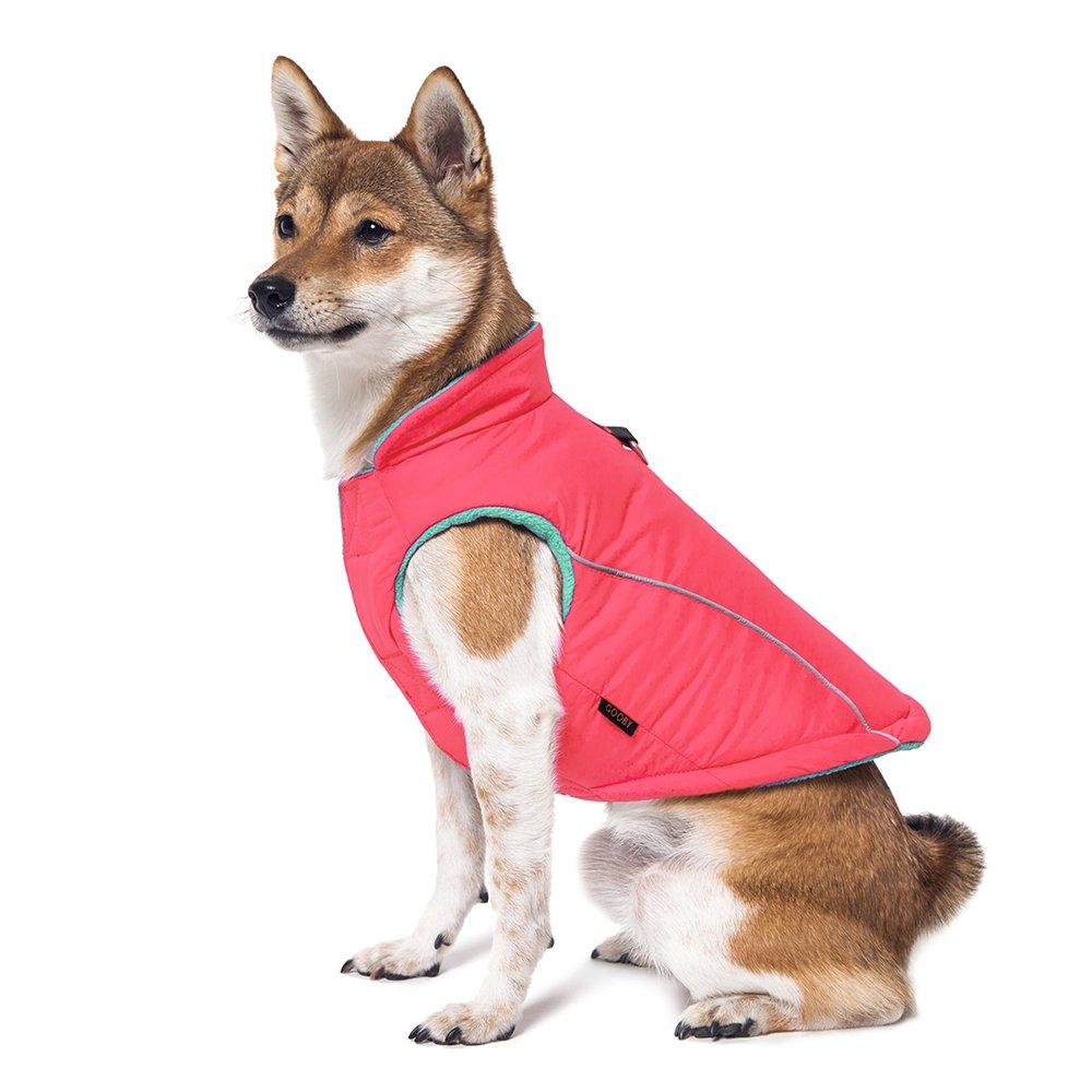 Gooby - Sports Vest, Fleece Lined Small Dog Cold Weather Jacket Coat Sweater with Reflective Lining Pink Medium chest (~16") - PawsPlanet Australia