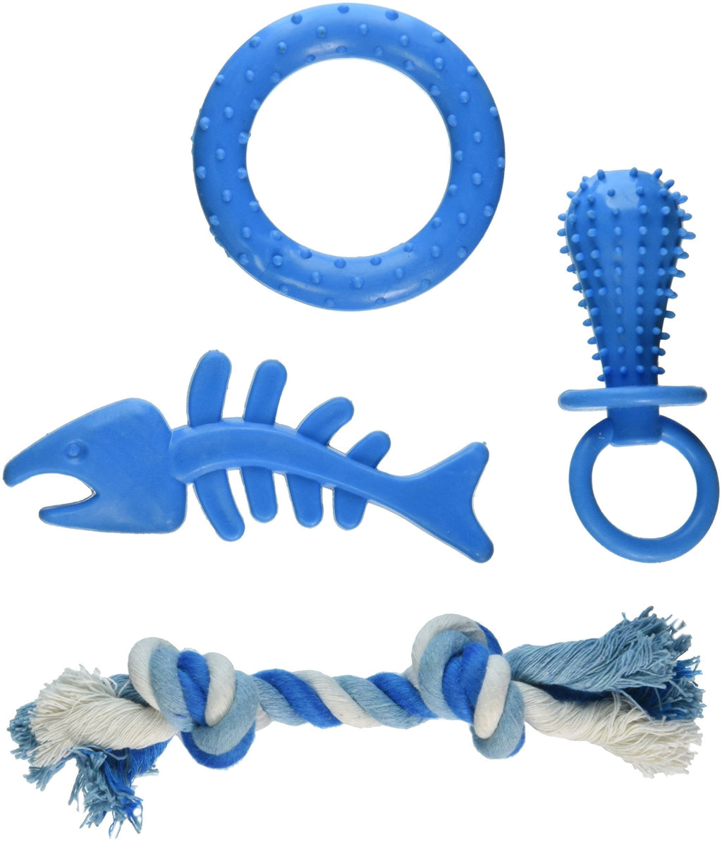 [Australia] - Kole KI-OF653 Puppy Teeth-Cleaning Toy Set, One Size blue green 