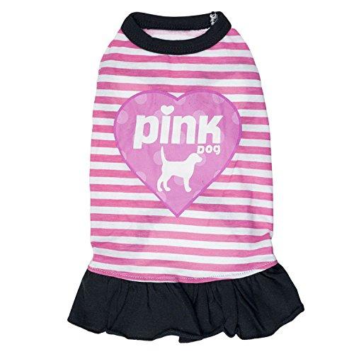 Ollypet Cute Fancy Dress Pink Dog for Small Pets Clothes Stripes Skirt XS/S/M/L M - PawsPlanet Australia