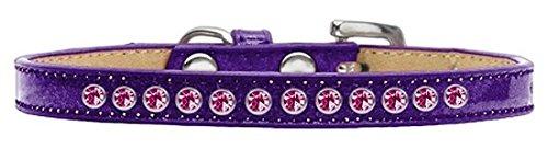 [Australia] - Mirage Pet Products Bright Pink Crystal Purple Puppy Dog Ice Cream Collar Size 8 