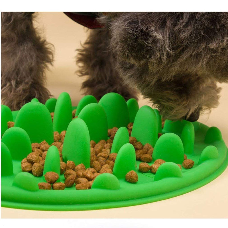 [Australia] - VOFO Slow Pet Feeder Anti-Choke Pet Bowl for Feeding Dogs & Cats (25 x 18cm) Green 