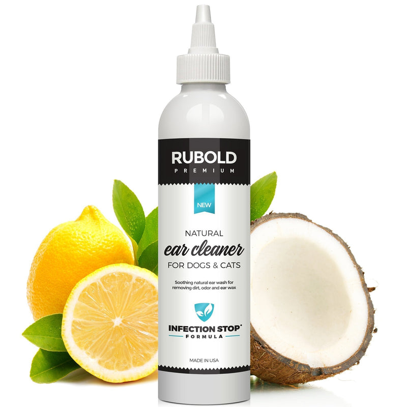 RUBOLD Natural Ear Cleaner for Dogs - Soothing and Organic Dog Ear Infection Treatment - Also Best Daily Ear Wash Solution for Every Cat Puppy and Pet - PawsPlanet Australia