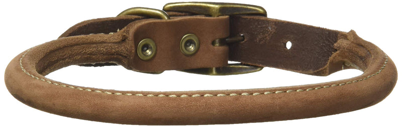 [Australia] - Coastal Pet Products Circle T Rustic Leather Round Dog Collar, 3/4" x 18", Chocolate 
