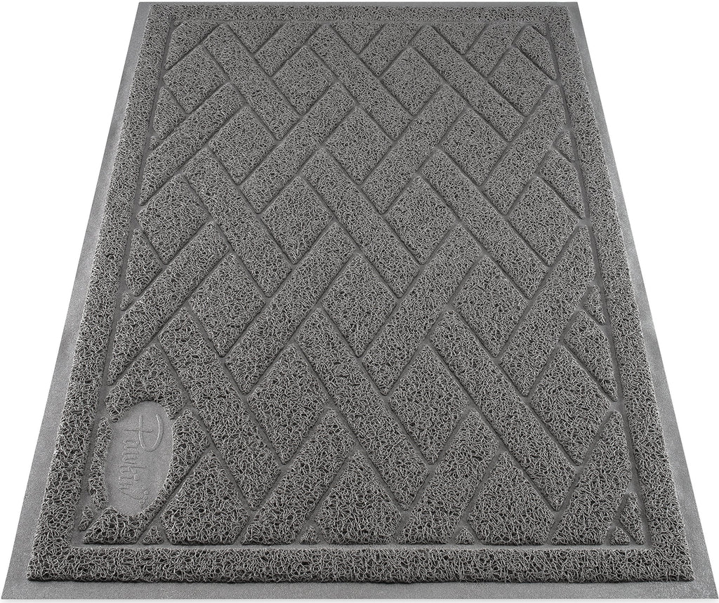 [Australia] - Pawkin Cat Litter Mat, Patented Design with Litter Lock Mesh, Durable, Easy to Clean, Soft, Fits Under Litter Box, Litter Free Floors X-Large Gray 