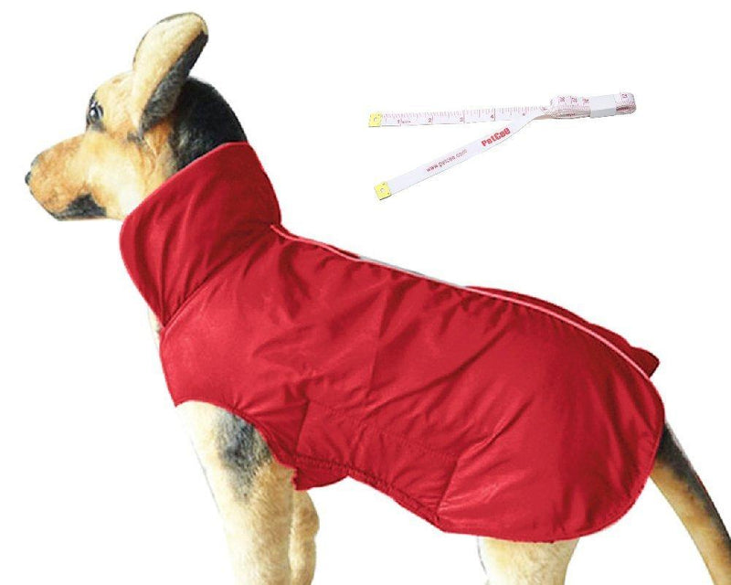 [Australia] - PETCEE Waterproof Dog Jacket, Soft Fleece Lined Dog Coat for Winter, Outdoor Sports Pet Vest Snowsuit Apparel Double Surface M Red 