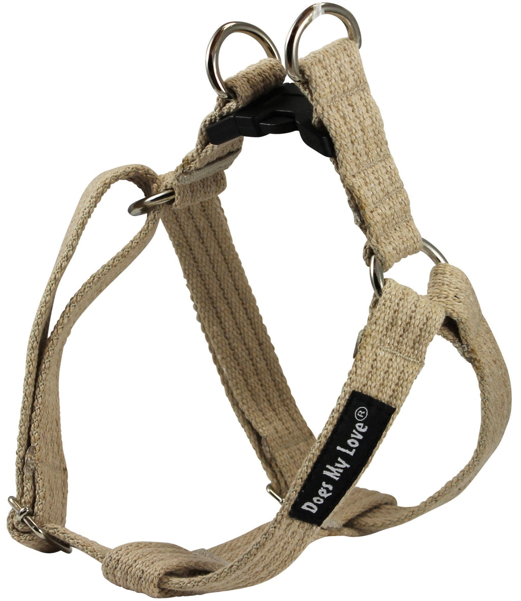 [Australia] - Cotton Web Adjustable Dog Step-in Harness 4 Sizes Beige Medium: 12"-21" Chest; 3/4" Wide 