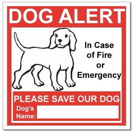[Australia] - SecurePro Products 6 Dog Alert Safety Warning Window Door Stickers; in Case of Fire Notify Rescue Personnel to Save Dog 