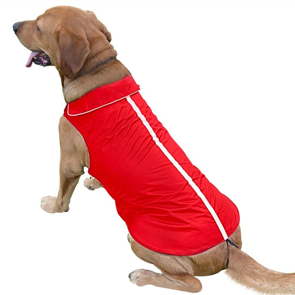 PETCEE Waterproof Winter Jacket for Large Dogs,Red 3XL Fleece Lined Cold Weather Dog Jacket XXXL Red - PawsPlanet Australia