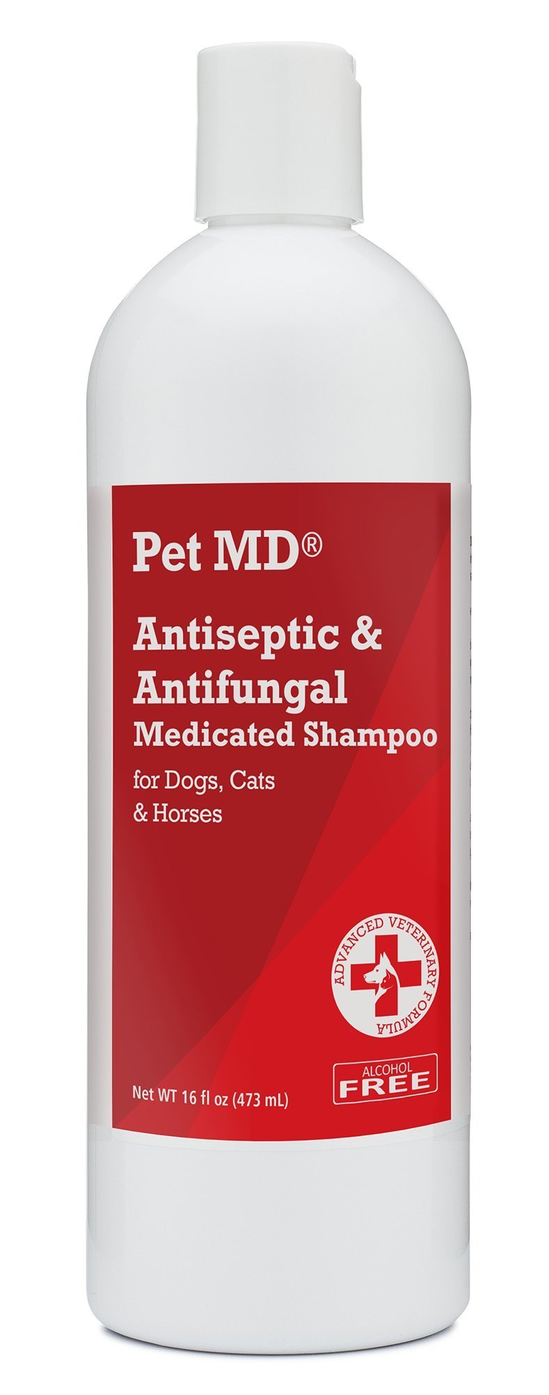 [Australia] - Pet MD - Antiseptic and Antifungal Medicated Shampoo for Dogs, Cats and Horses with Chlorhexidine and Ketoconazole - Soap and Paraben Free - 16 Oz 