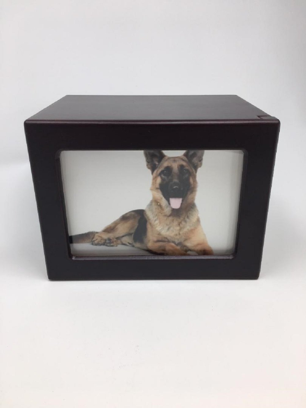 [Australia] - Pet Urn Peaceful Pet Memorial Keepsake Urn,Photo Box Pet Cremation Urn,Dog Urn,Cat Urn,Small Animal Urn, Size,Large, Color,Cherry, 75 cu.in 